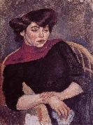 Woman wearing the purple shawl Jules Pascin